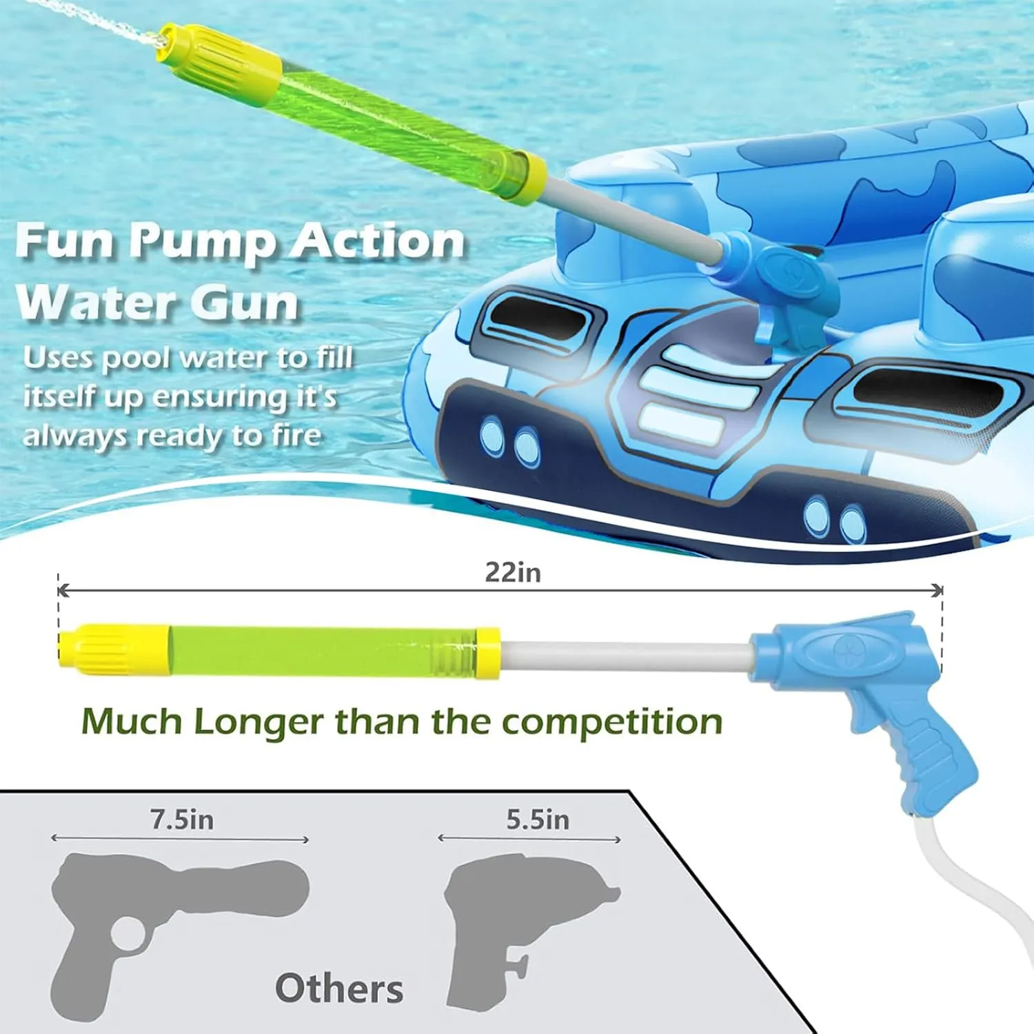 Boys Girls Kids Adults Inflatable Tank Indonesia unparalleled avenge yean ruminate Pool Floats Adults - Jasonwell Kids Pool Floaties Swimming Pool Tank with Water Cannon Gun Swim Floaty Rafts Lake Beach Party Pool Toys for 