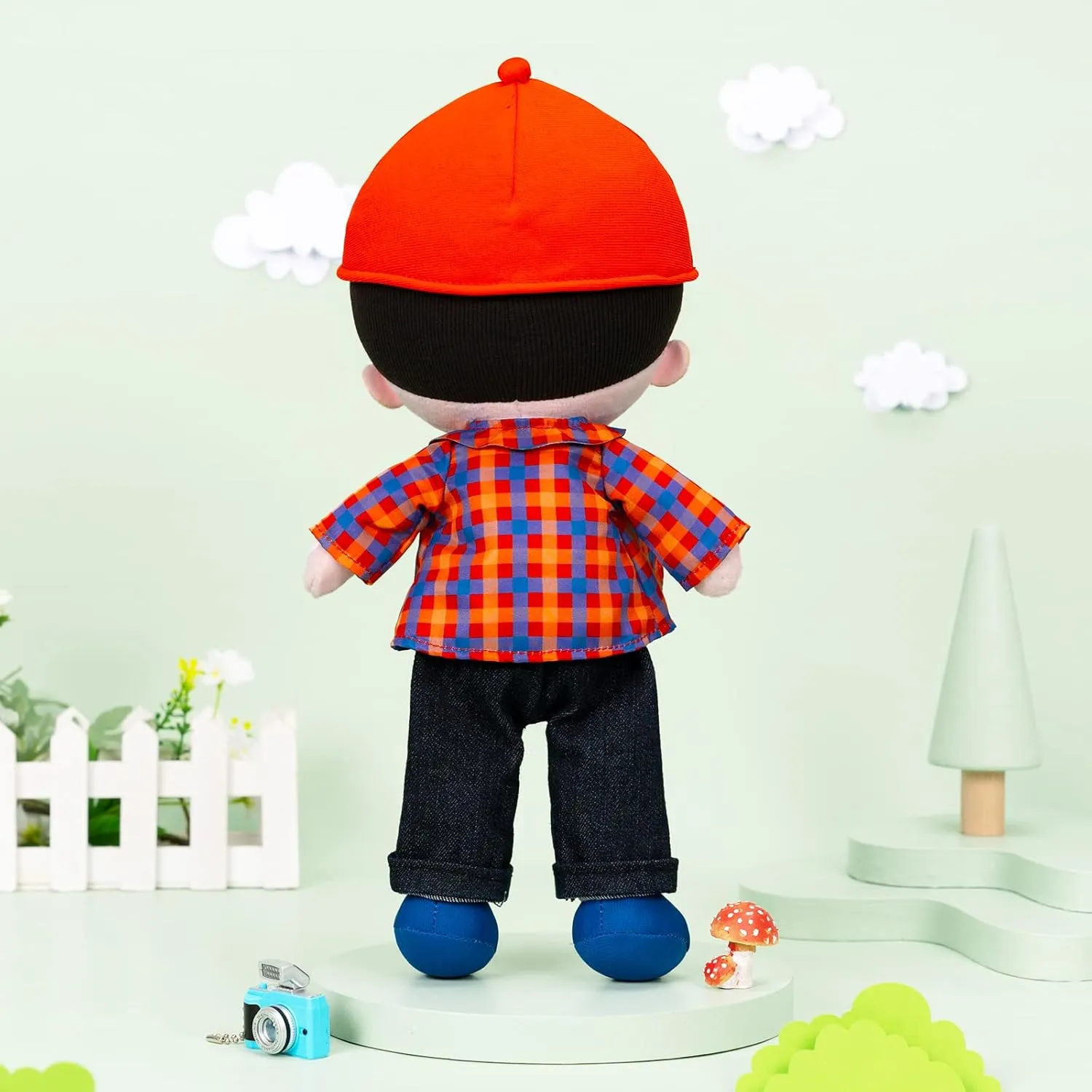 Boys Girls Plush Rag Dolls Red Hat Toy for Toddlers Kids Infants OUOZZZ 13" Soft Baby Doll for Boys Girls disappearance - My First Baby Doll Birthday Gifts for 