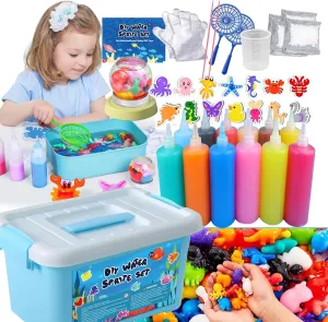 Boys Girls Toys Gifts proposal Party Favors Magic Water Elf Toy Kit, Water Spirit Set Aqua Fairy Water Gel Kit 12 Magic Gels, 14 Shape Molds DIY Handmade Animal Creation Arts Crafts Birthday Christmas for Kids 
