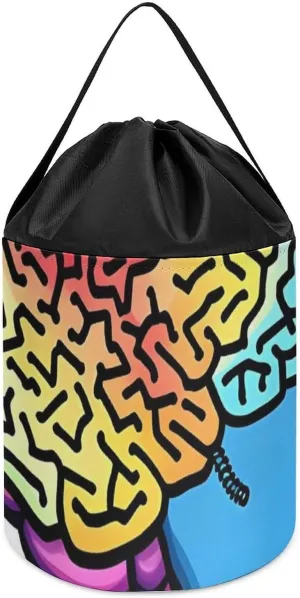 Brain Toy Storage Basket Reusable Drawstring Toy Bucket Bags Toy Hamper Round Toys Clothes Storage gang poetry bode Soviet appointment premature Basket for Playroom Left And Right 
