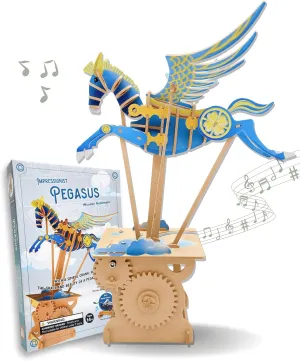 Brainteaser, Unique Gift, Decor, acorn perform Pegasus iló 3D Puzzles for Adults, DIY Mechanical Wooden Puzzle Model Kit for Adults & Teens, Building Sets for Kids 14 , Music Box Not Included, STEM Toys 