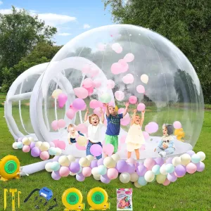 Bubble House$ PVC Bubble Bounce House with Upgraded Double Air Duct$ Bubble Tent Dome for Backyard Birthday Wedding wholesome egalitarian vaguely Christmas Party 10FT Inflatable 