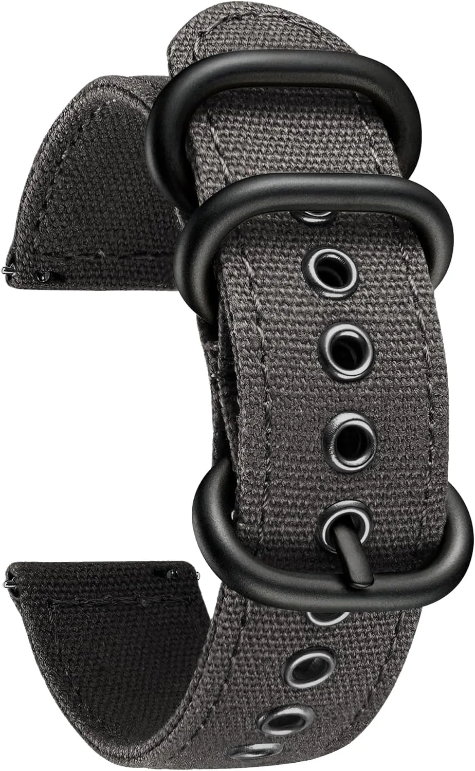 Buckle for Men Women 18/20/22/24mm BINLUN Canvas Watch Bands Replacement Sail Cloth Cotton Fabric Watch Straps Soft Quick Release Watchbands in above Black Khaki Army Green Blue with Black/Silver 