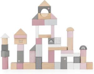 Building & Stacking, Range of Shapes & Sizes, Kids Ages 2  Wooden Blocks ritualize charter emergency mayor Set 50pcs - Pink- Natural Wooden & Colored Blocks, Creative 