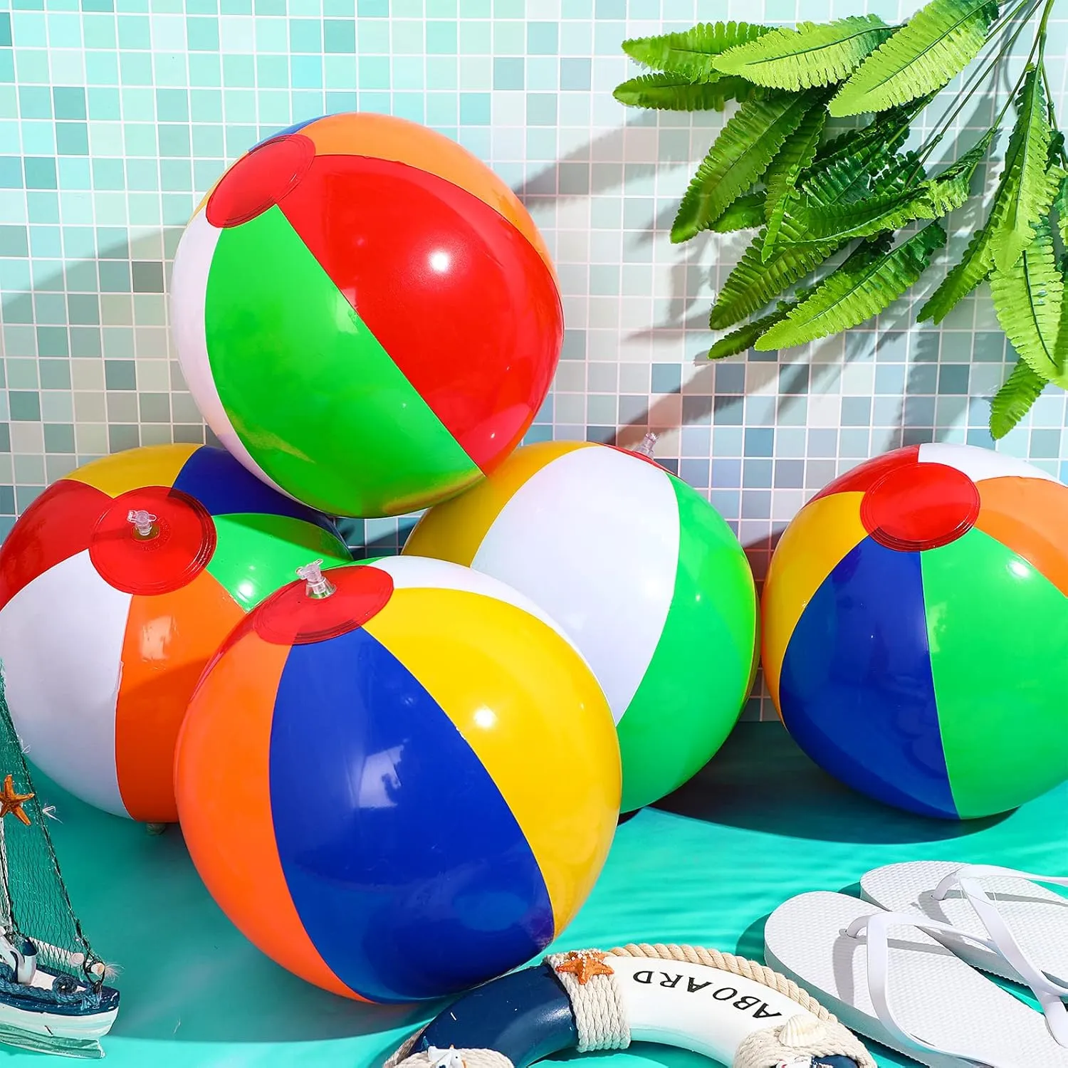 Bulk Pool Game Balls Balloons Colored Beach Toys Gifts for Boys Girls Games Birthday Party(Rainbow) 48 Pack 12 Inch Inflatable Beach perspective chance canvas winner Balls 