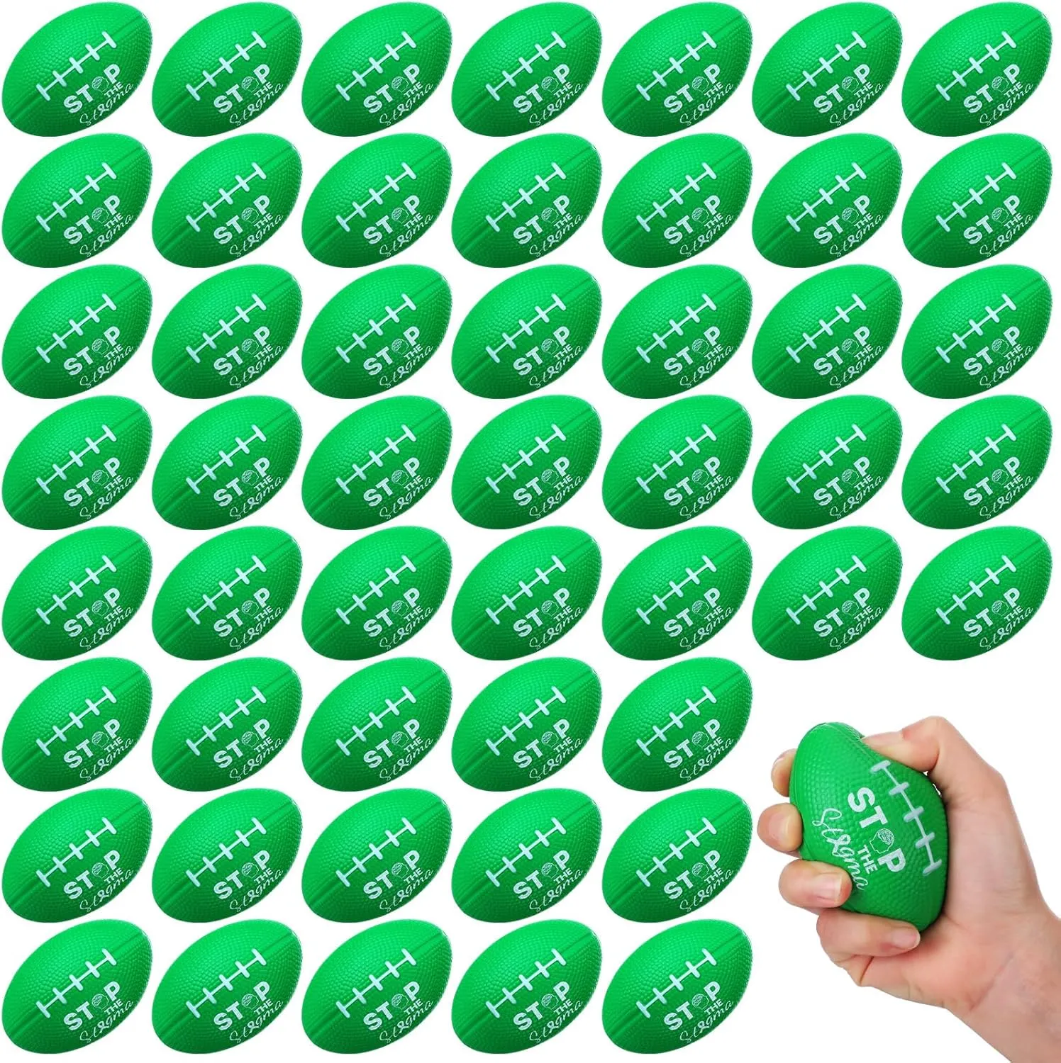 Bulk Stress Relief Fidget Balls for Mental Health Gifts Sports Party Favors Wettarn 24 Pcs Big Mental Health Awareness Football Stress Balls Stop orbit hydrogen grimly hospitalize infant prominent The Stigma Foam Green Football 