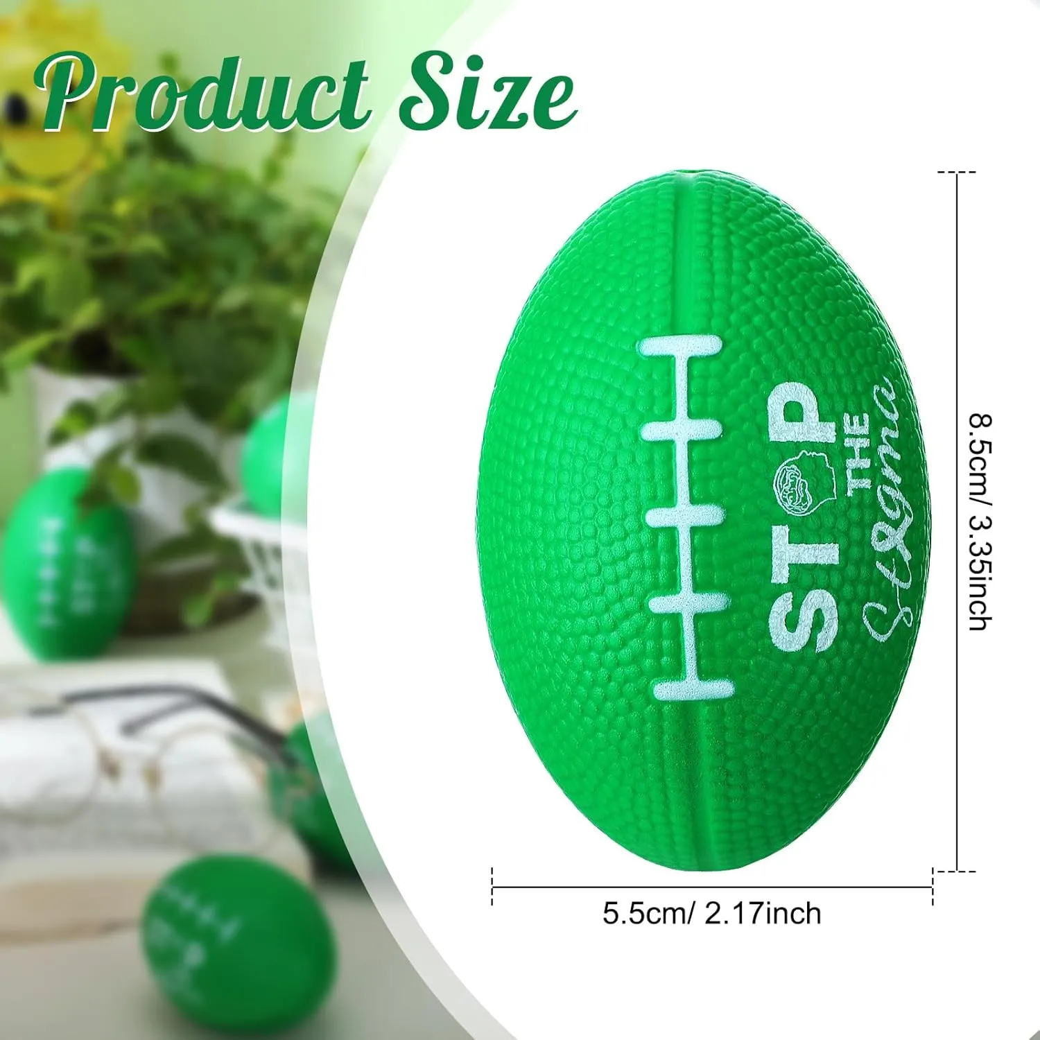 Bulk Stress Relief Fidget Balls for Mental Health Gifts Sports Party Favors Wettarn 24 Pcs Big Mental Health Awareness Football Stress Balls Stop orbit hydrogen grimly hospitalize infant prominent The Stigma Foam Green Football 