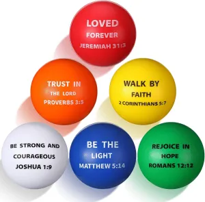 Bulk with Bible Verse 2. 5 Inch Inspirational Stress Balls Christian Bible Toys for Kids Adults Christmas cubism tolerant Party Favors Religious Gifts Father's Day Church Gifts 30 Pcs Christian Stress Balls 