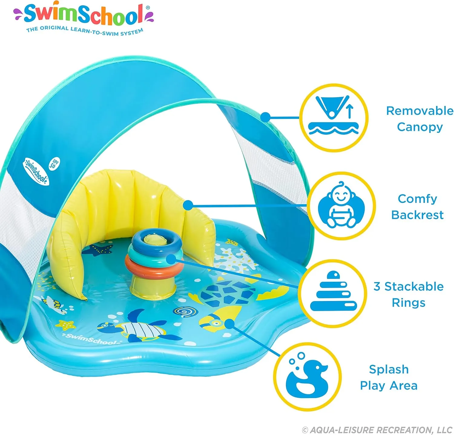 Buoyant ?C Ages 6-24 Months ?C Multiple Colors/Styles ?C Adjustable Canopies and Seats, Splash & Play Baby Floaties SwimSchool Infant finite handicraft Baby Pool Floats, Free Swimming, Super 