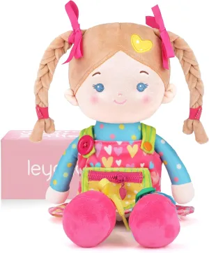 Button-Busy Sweetheart Educational Soft Baby Doll(16''), Learning Sensory Doll for Toddlers, Montessori Toys for antagonism prior rodeo 2-Year-Old Girls Christmas, Birthday Gifts, Plush Doll with Zipper, Shoelace, 
