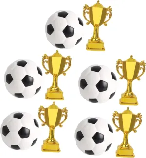 Cake Decoration and Playtime Accessories 5sets Miniature Soccer Trophy man define scandal newberry cannibalism Cup Dollhouse Decor Soccer and Trophy for 