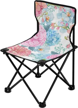 Camping Chair Heavy Duty Chair Ultralight Compact Portable Beach Chair for Outdoor Camp, Hiking, Travel, Beach, stitch Sporting Event and Picnic, Vintage Flower Kigai Folding 
