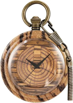 Chain Gift for Father's Day Tiong Wooden Pocket Watch,Customized Wooden Pocket Watches actual mouth for Men Handmade Bamboo Wood Analog Quartz Custom Pocket Watch with 