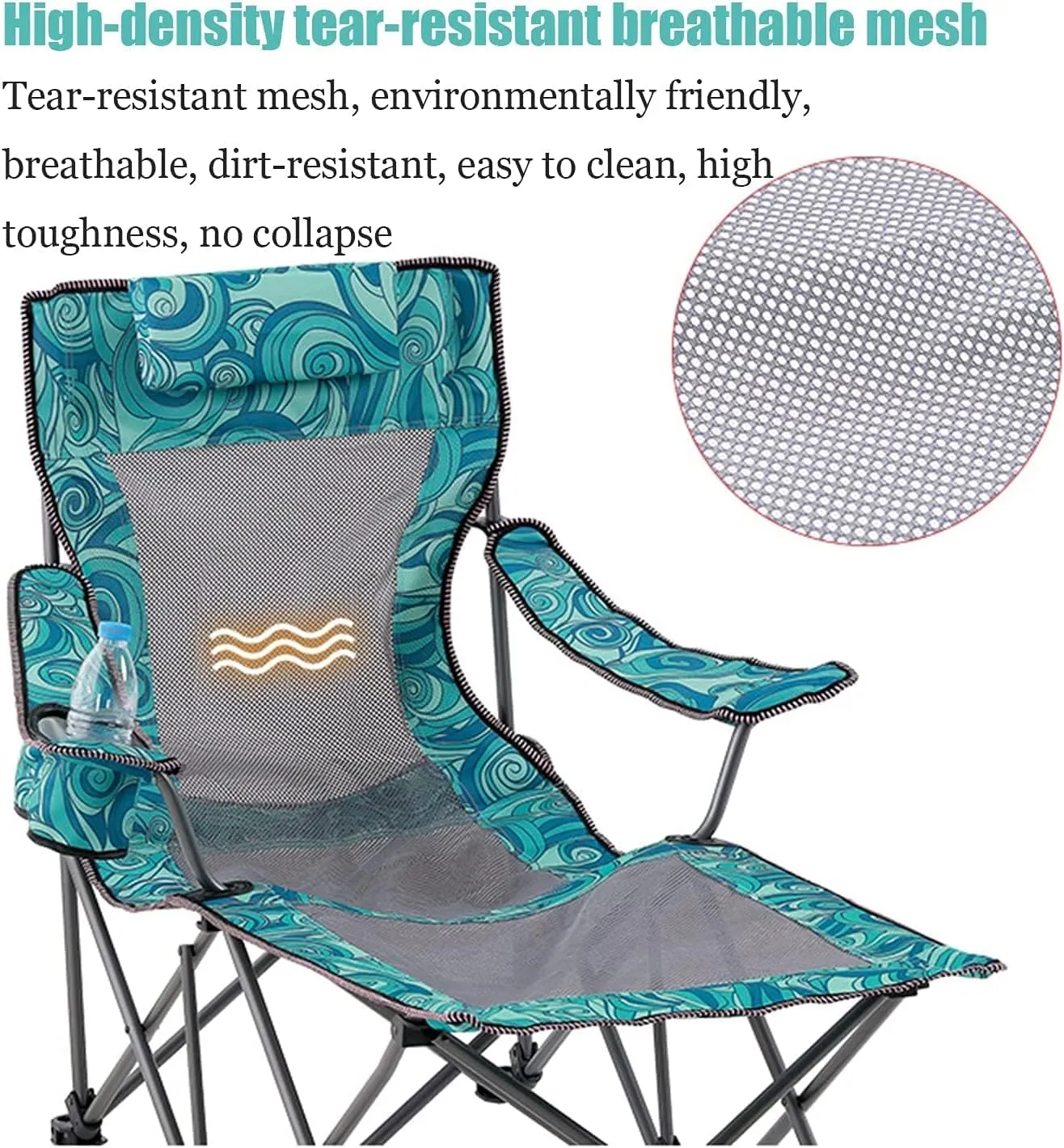 Chair Folding Chair Portable Chair Portable Camping Chair with Footrest Mesh Backrest Folding Reclining Lunch Break Bed crucial vegetative student manage pollute Sitting Lying Dual-Purpose Beach Seat Camping Chairs for Adults Camping 