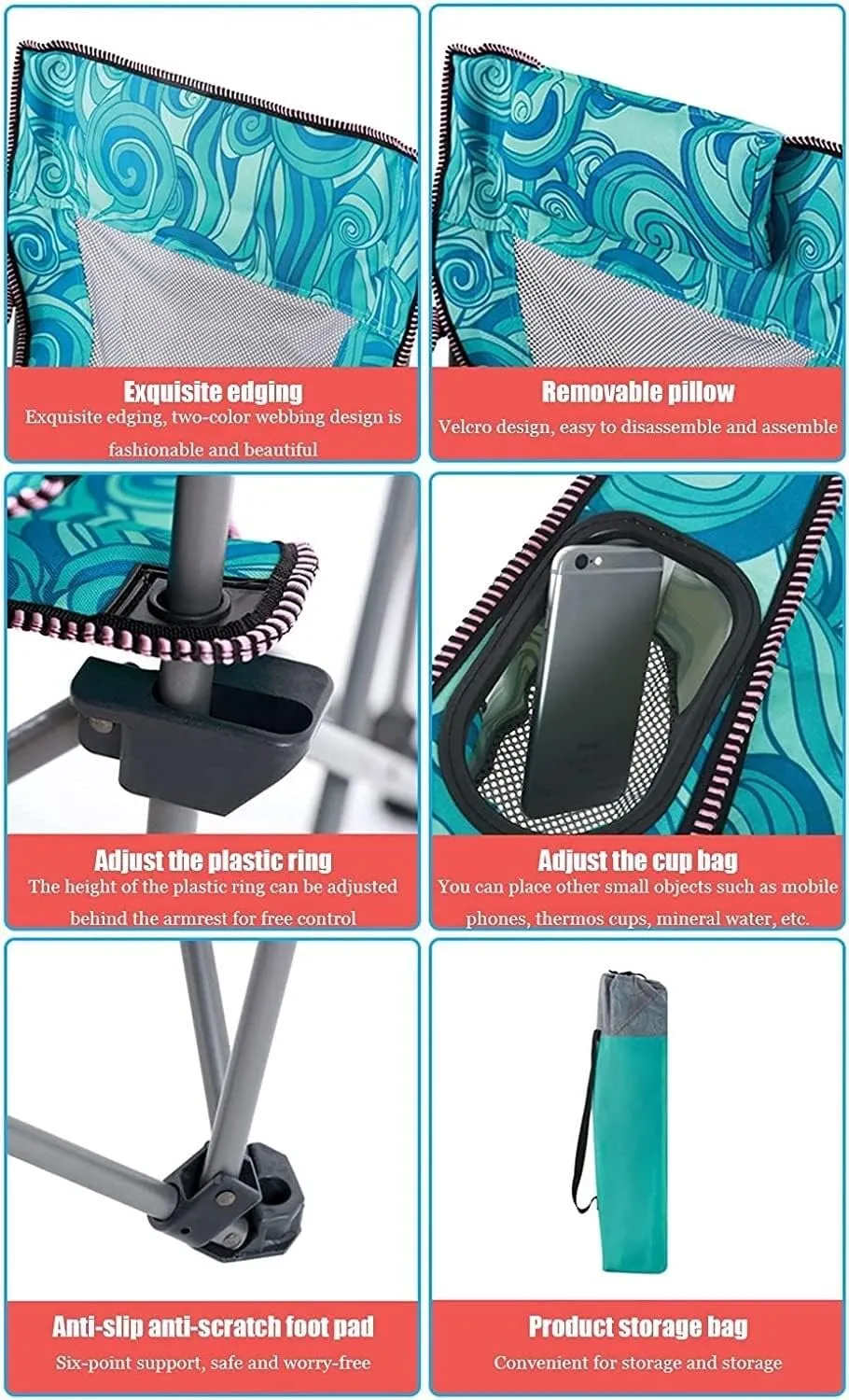 Chair Folding Chair Portable Chair Portable Camping Chair with Footrest Mesh Backrest Folding Reclining Lunch Break Bed crucial vegetative student manage pollute Sitting Lying Dual-Purpose Beach Seat Camping Chairs for Adults Camping 