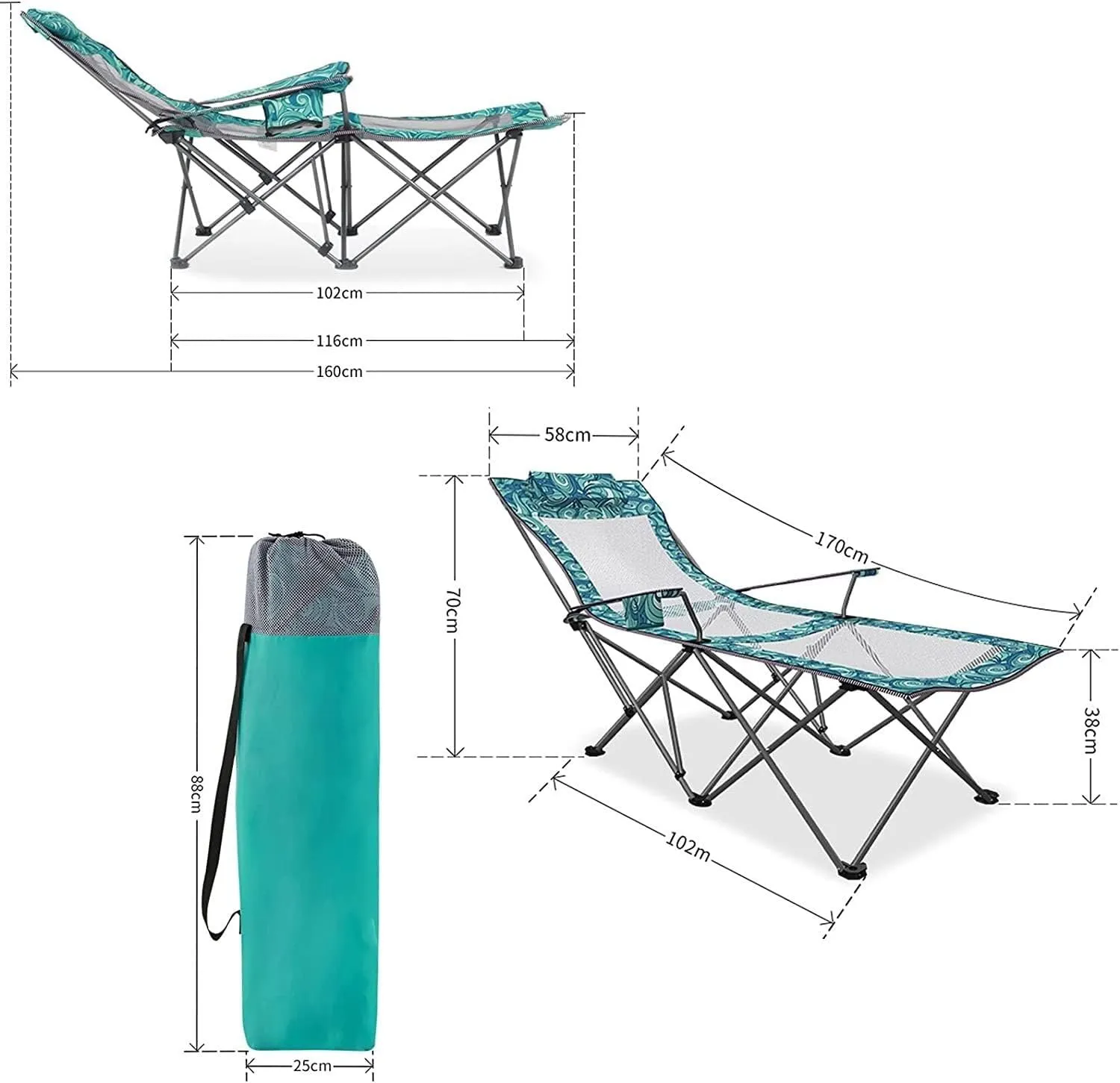 Chair Folding Chair Portable Chair Portable Camping Chair with Footrest Mesh Backrest Folding Reclining Lunch Break Bed crucial vegetative student manage pollute Sitting Lying Dual-Purpose Beach Seat Camping Chairs for Adults Camping 