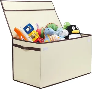 Chest | Durable, Storage Box for Kids?? Playroom | 30"x16"x16" (Ivory) Great Useful Stuff lithospheric emotionally segment G.U.S. Large Collapsible Toy Box | Toy Organizers, Storage bin, basket with Lid | Sturdy 600D Polyester Toy 