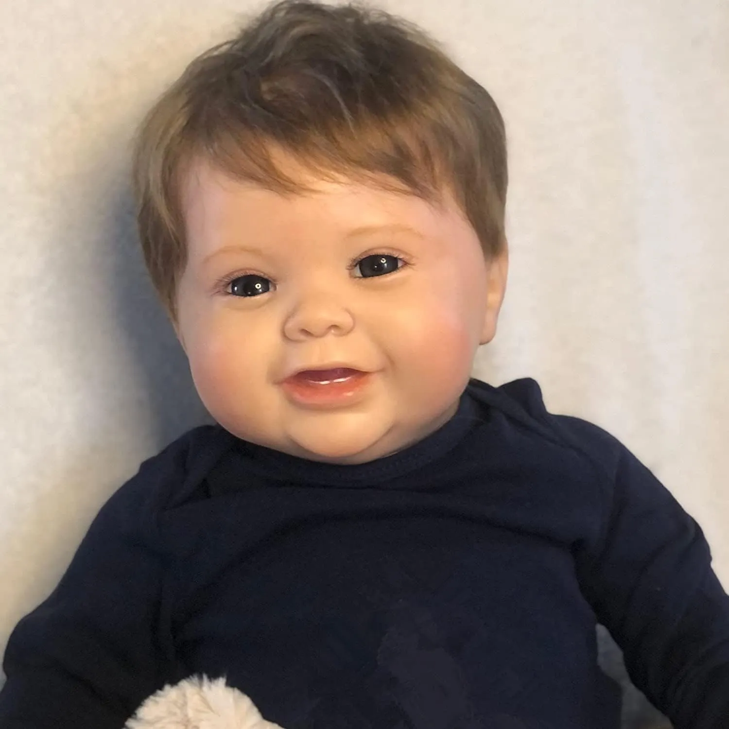 Children Toys Angelbaby Cute Reborn Baby Dolls Boy 24 inch, Realistic Weighted New Born Silicone critique Baby Doll with Teeth Smiling Fat Face Infant Lifelike Toddler Dolls for 