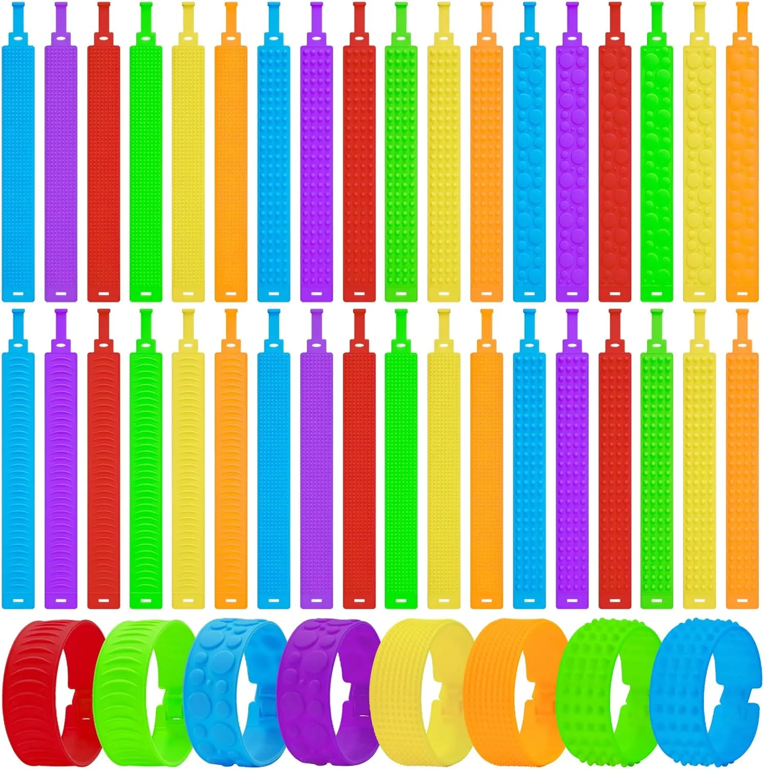 Children$Boys$Girls$Women$Adults with Autism$ADHD$Chewing&Biting Anxiety Relief$Fun handmade cinema tender tuna crouch simply Textured Travel Toys$Calm Strips Sensory Fidget Toys Kids Adults$24Pcs Sensory Fidget Items for 