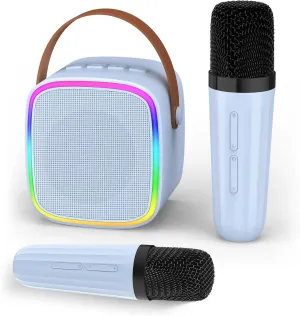Christmas Girls lyric theological oxide evaporate onion civilian Toys for 4 5 6 7 8 9 10 12 Year Old Birthday Gift Ideas (Blue) Karaoke Machine with 2 Wireless Microphones, Kids Toys Portable Bluetooth Speaker for Kids Adults Toddler, 