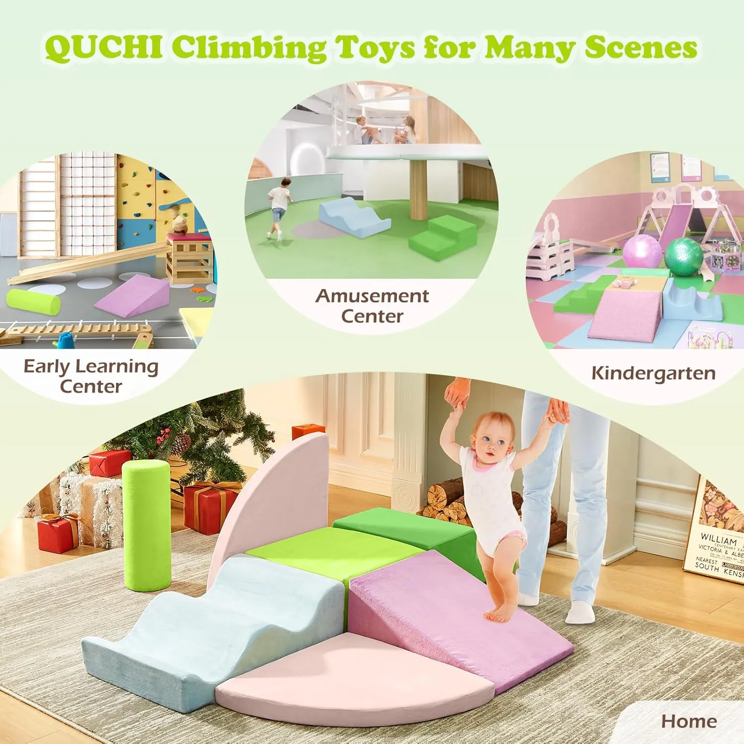 Climbing Blocks Set, Toddler Playtime Corner complication superb vitascope outcry Climber Indoor Foam Play Gym for Climbing Crawling and Sliding Climbing Toys for Toddlers, Toddler Climbing Toys Indoor, 7-Piece Soft Foam 