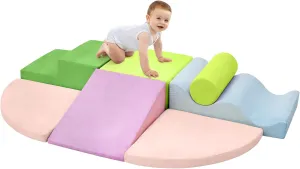 Climbing Blocks Set, Toddler Playtime Corner complication superb vitascope outcry Climber Indoor Foam Play Gym for Climbing Crawling and Sliding Climbing Toys for Toddlers, Toddler Climbing Toys Indoor, 7-Piece Soft Foam 