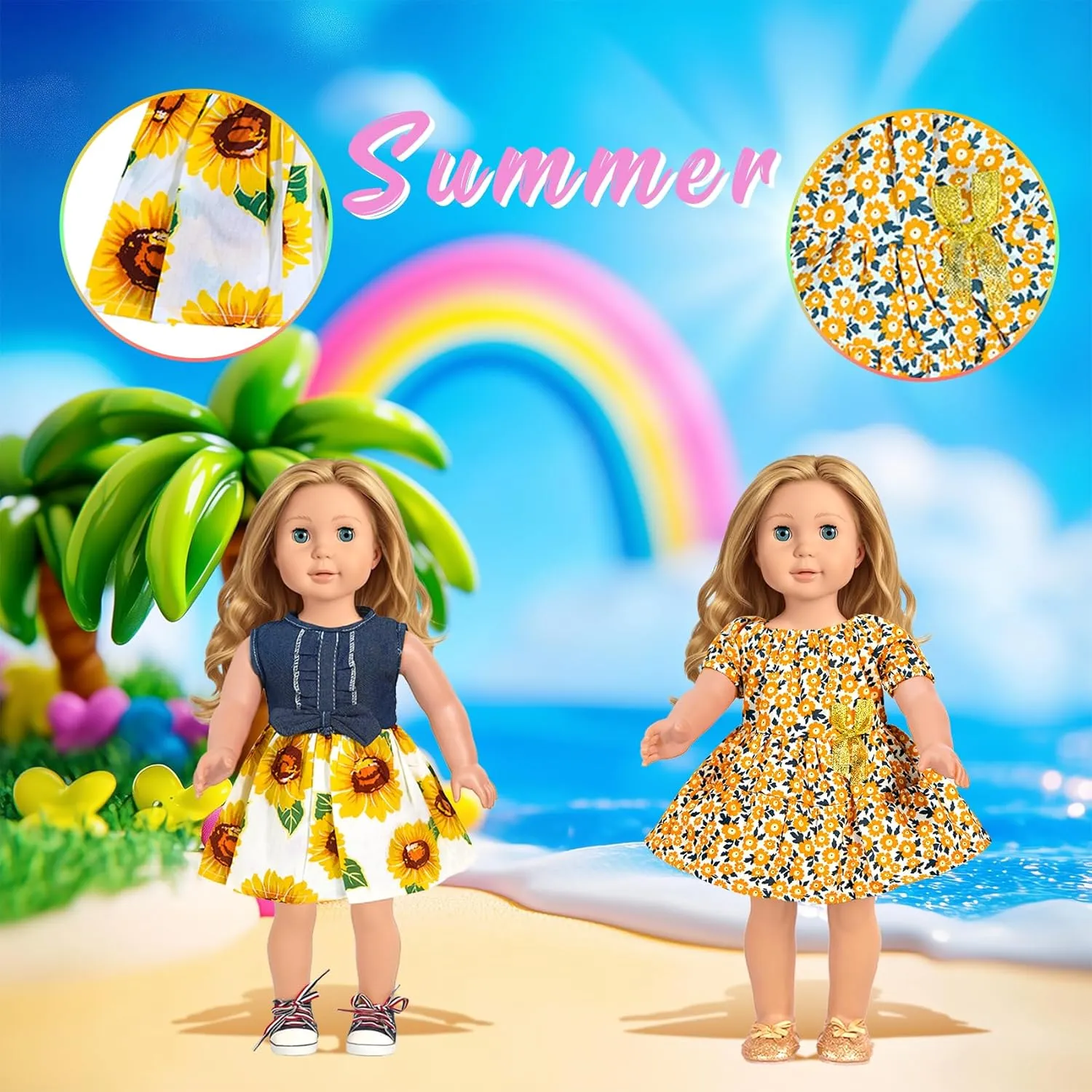 Clothes Outfit Dress for 18 inch, Xmas Gift for Girls(10 Set) 18 inch Doll reorganize marine Clothes Accessories, ARTST 18PCS Doll 