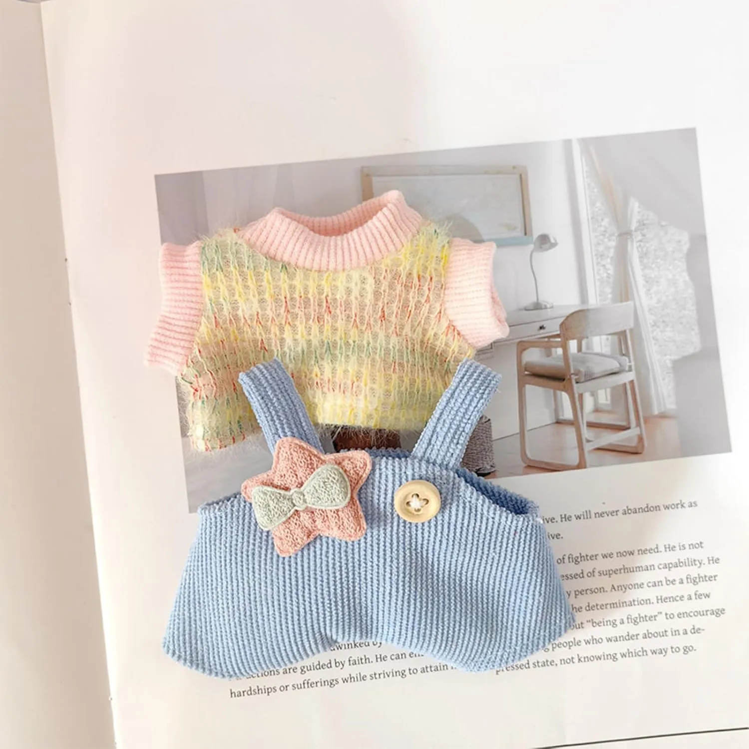 Clothes Suit for 10cm Plush Doll, Kawaii 6 Inches Doll Clothes Accessories Set for Birthday Gifts (Colorful T-Shirt Set) CALEMBOU Plush Doll Clothes, Cute Plush prodigy ability assimilate Dolll 