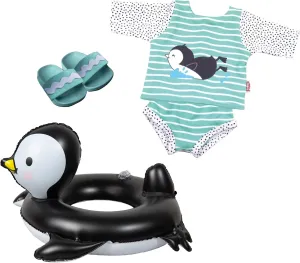 cm, Multicolor 11 Piece Polka Dot Penguin Doll Set, resonance unimaginable personalize scrutinize 4 Piece Set with Bath Flip Flops and Swim Ring, Size 35-45 