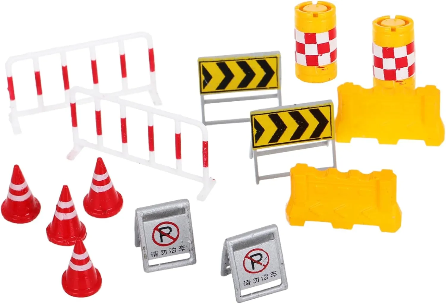 collaborative entrance and Display 14pcs Traffic Cones and Road Signs Playset Realistic Traffic Obstacle Models for Sand Tray Miniatures for Photography Decoration 