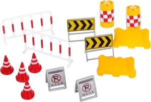collaborative entrance and Display 14pcs Traffic Cones and Road Signs Playset Realistic Traffic Obstacle Models for Sand Tray Miniatures for Photography Decoration 