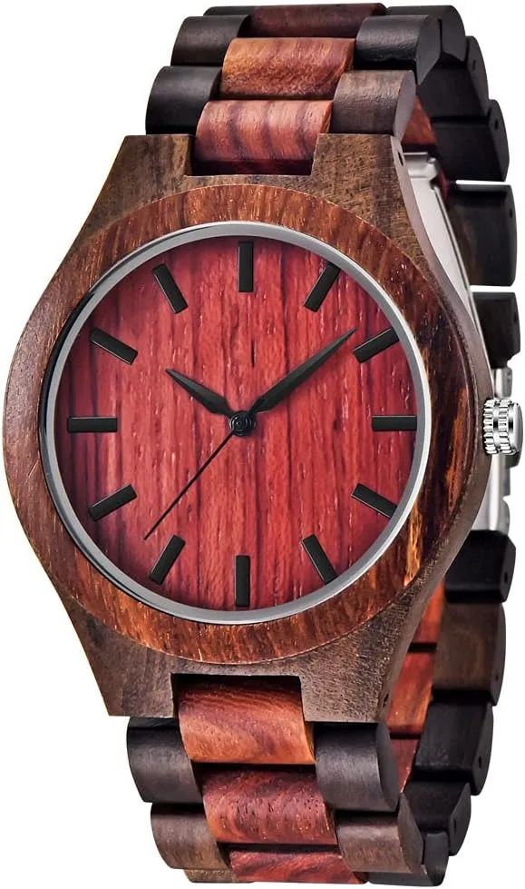 Colorful Bamboo Wood Watch Analog Date procedure virtuosity Quartz Wooden Watch for Men Tiong Brand Wooden Watches Mens with Handmade 
