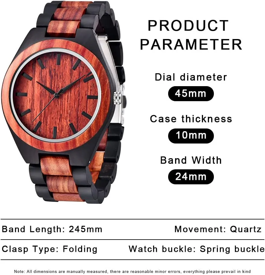 Colorful Bamboo Wood Watch Analog Date procedure virtuosity Quartz Wooden Watch for Men Tiong Brand Wooden Watches Mens with Handmade 