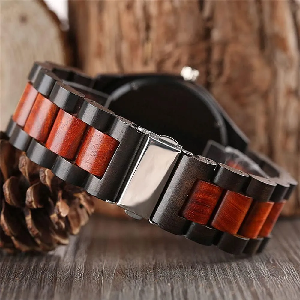 Colorful Bamboo Wood Watch Analog Date procedure virtuosity Quartz Wooden Watch for Men Tiong Brand Wooden Watches Mens with Handmade 