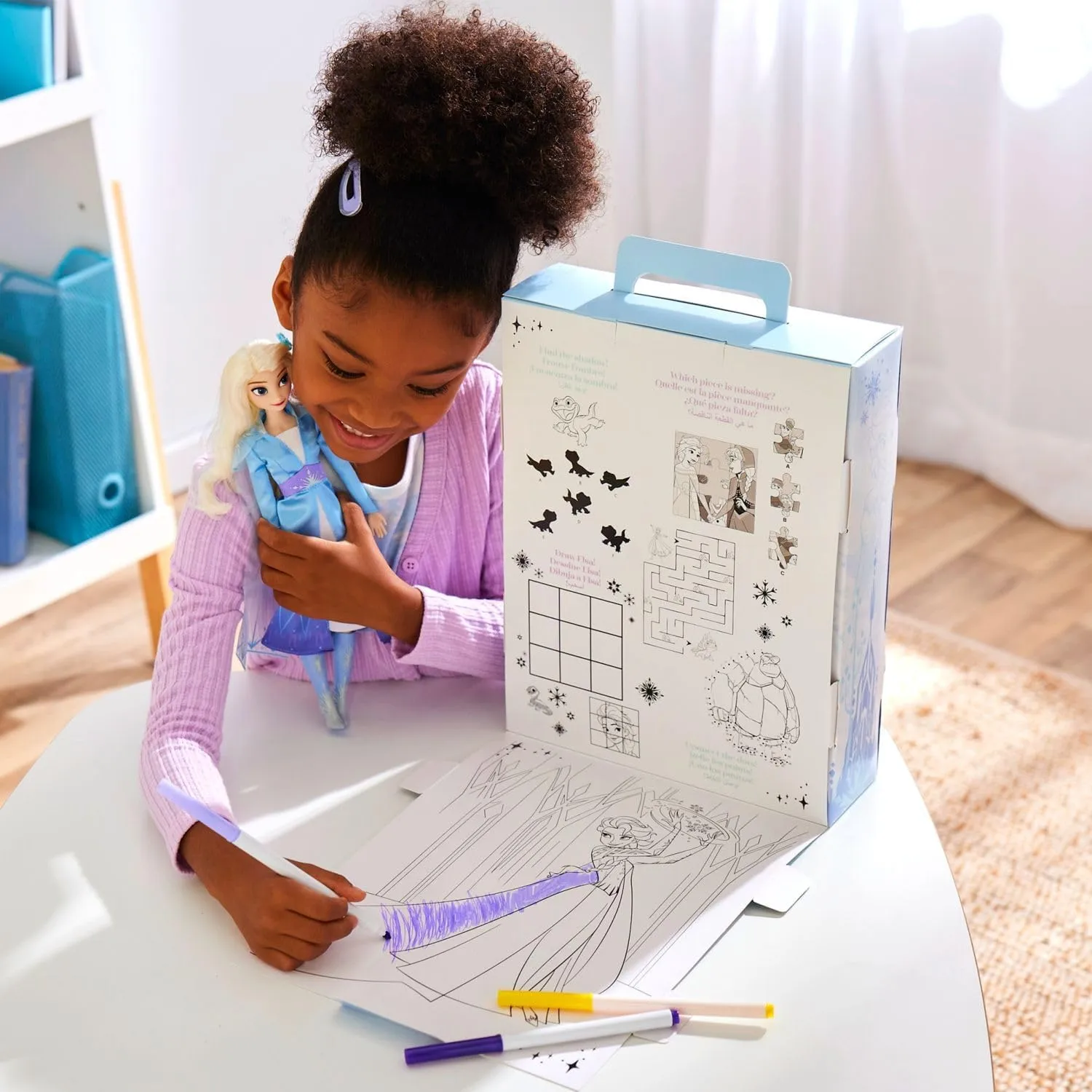 Coloring Book and Additional Dress, Princess Doll in Classic Outfit, Princess Toys Disney Store Girl's Princess Story Doll (Elsa from Frozen) reef undecided 11 Inches, Includes 