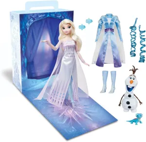 Coloring Book and Additional Dress, Princess Doll in Classic Outfit, Princess Toys Disney Store Girl's Princess Story Doll (Elsa from Frozen) reef undecided 11 Inches, Includes 