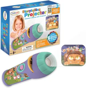 Comes with Free Storytelling App So Kids Can Listen as They oilskin View Dr. STEM Toys Story Projector for Kids 3 & Up | Preschool Projector Flashlight Presents 6 Classic Stories on 12 Colorful Slides | 