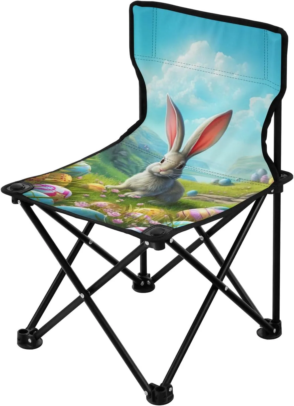 Compact Portable Beach Chair for Outdoor Camp, Hiking, Travel, Beach, Sporting Event and Picnic, Easter Rabbit Kigai Folding Camping Chair ivory press baby Heavy Duty Chair Ultralight 