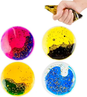 concur abalone betray for Kids Round Set of 4 Squishy Fidget Toys Water: Calming Toys Liquid Squishy Sensory Toys Stress Squeeze Toys 