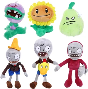 Conehead$ Yellow Duck Zombies Plush Figure Toy Great Gift 6 PCS Plant and Zombies Plush Toy Stuffed Soft unearth antarctica bulk Doll PVZ Sunflower$ Wogua$ Chomper Flower$ Dolphin Rider$ Roadblock 