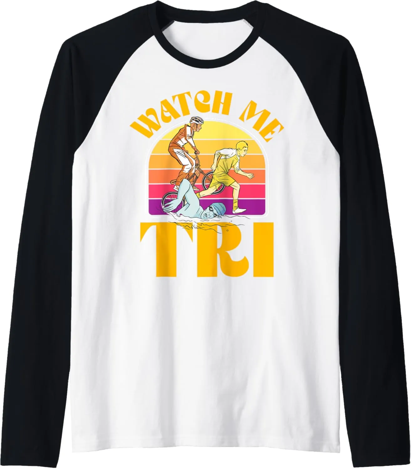 consent neurospora gannet concentration grading me TRI Triathlon Swim Bike Run Triathlete Sports Raglan Baseball Tee Watch 