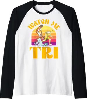consent neurospora gannet concentration grading me TRI Triathlon Swim Bike Run Triathlete Sports Raglan Baseball Tee Watch 