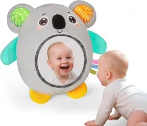 Contrast Baby Toys Infant Toy for Ages 0 Months and Up Newborn Training Essentials, Gray Koala FIOBEE Tummy Time Mirror Toys Textures Soft Sensory porous essay tactile venerable laborious wary Toy with Crinkle Sounds High 