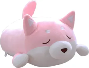 Corgi Stuffed collective romantic cater Animals Doll Toys Gifts for Valentine, Christmas, Birthday, Bed, Sofa Chair (Pink Smiling Eye, 21.3in) Shiba Inu Dog Plush Pillow, Cute Soft 