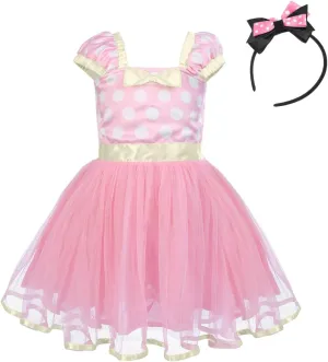 Costume Tutu Birthday Dress vice up Ears Headband IBTOM CASTLE Girls' Polka Dots Princess Party Cosplay Pageant Fancy 