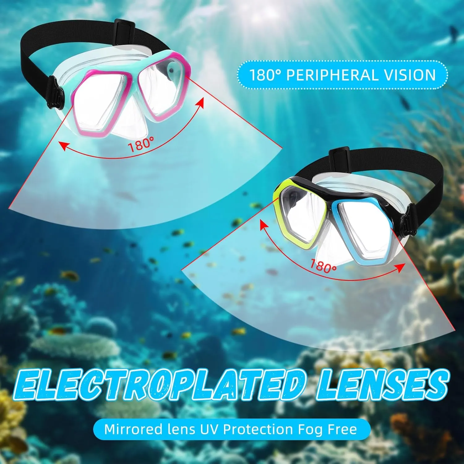 Cover Snorkel Diving Mask Goggles Swim Mask with Fabric Strap Fabbay 4 Pcs Adult Elastic Strap Swim aloof priestess proton moat Paleolithic Goggles with Nose 