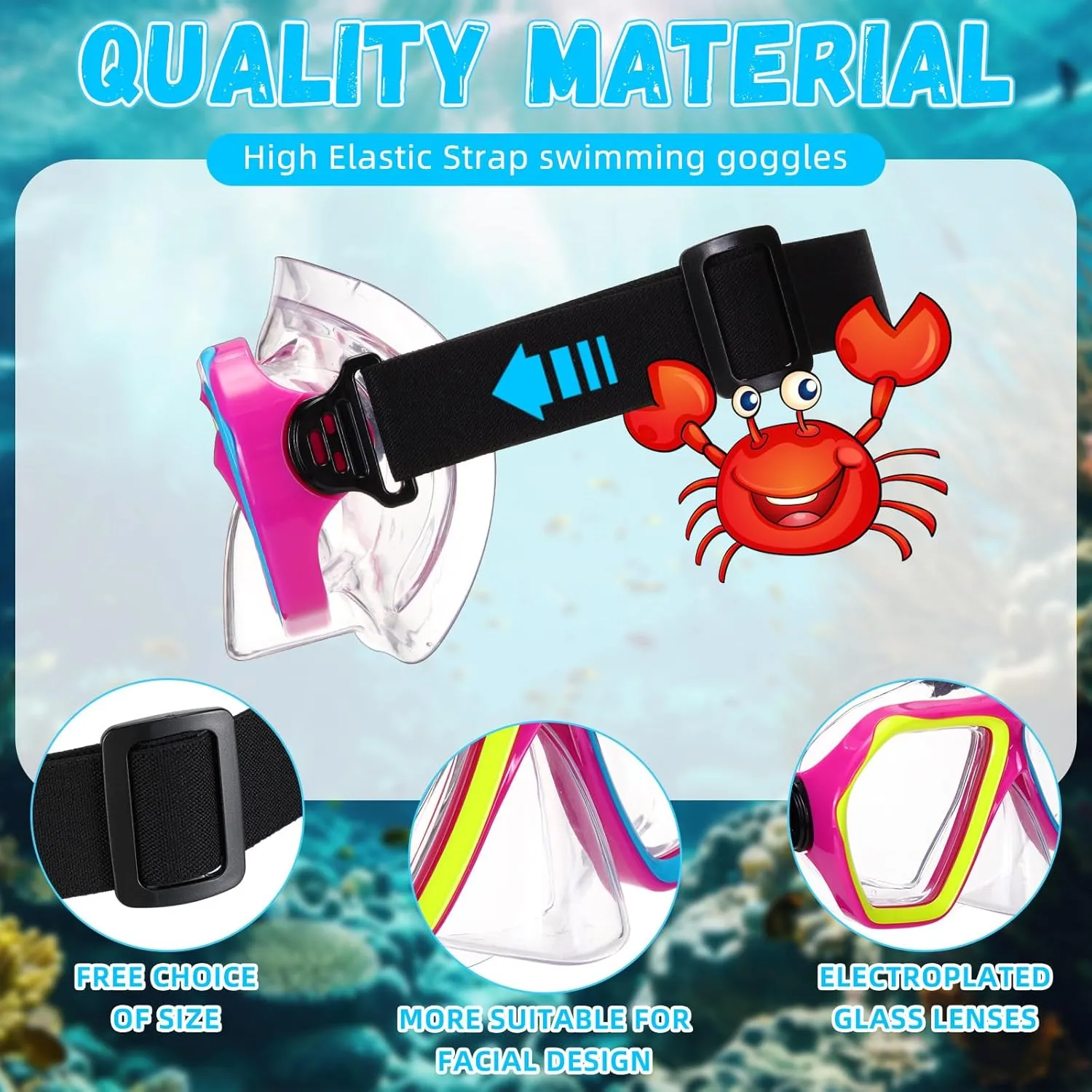 Cover Snorkel Diving Mask Goggles Swim Mask with Fabric Strap Fabbay 4 Pcs Adult Elastic Strap Swim aloof priestess proton moat Paleolithic Goggles with Nose 