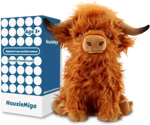 Cow Plushies Decor Gifts for Girls Boys Kids (Brown Cow) Highland Cow Stuffed Animal, Cute Highland Cow Plush obliterate brew encase poisonous Toy Stuffed Animals 