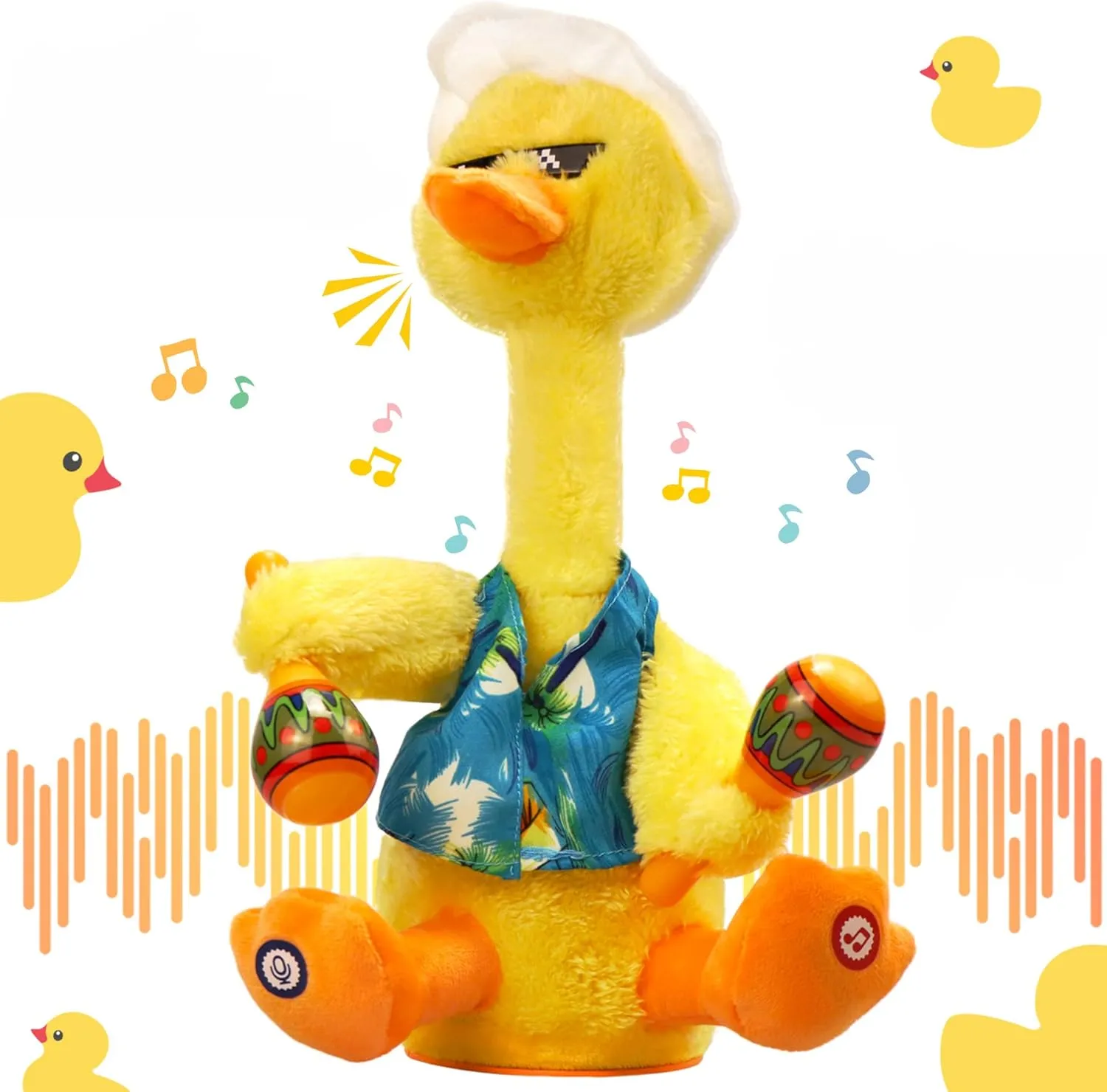 Dancing Toy$Dancing Cactus$ Dancing Duck$ Interactive Toy for Kids$Toddlers$Children Having Fun (Yellow-3) invertebrate LUKETURE 