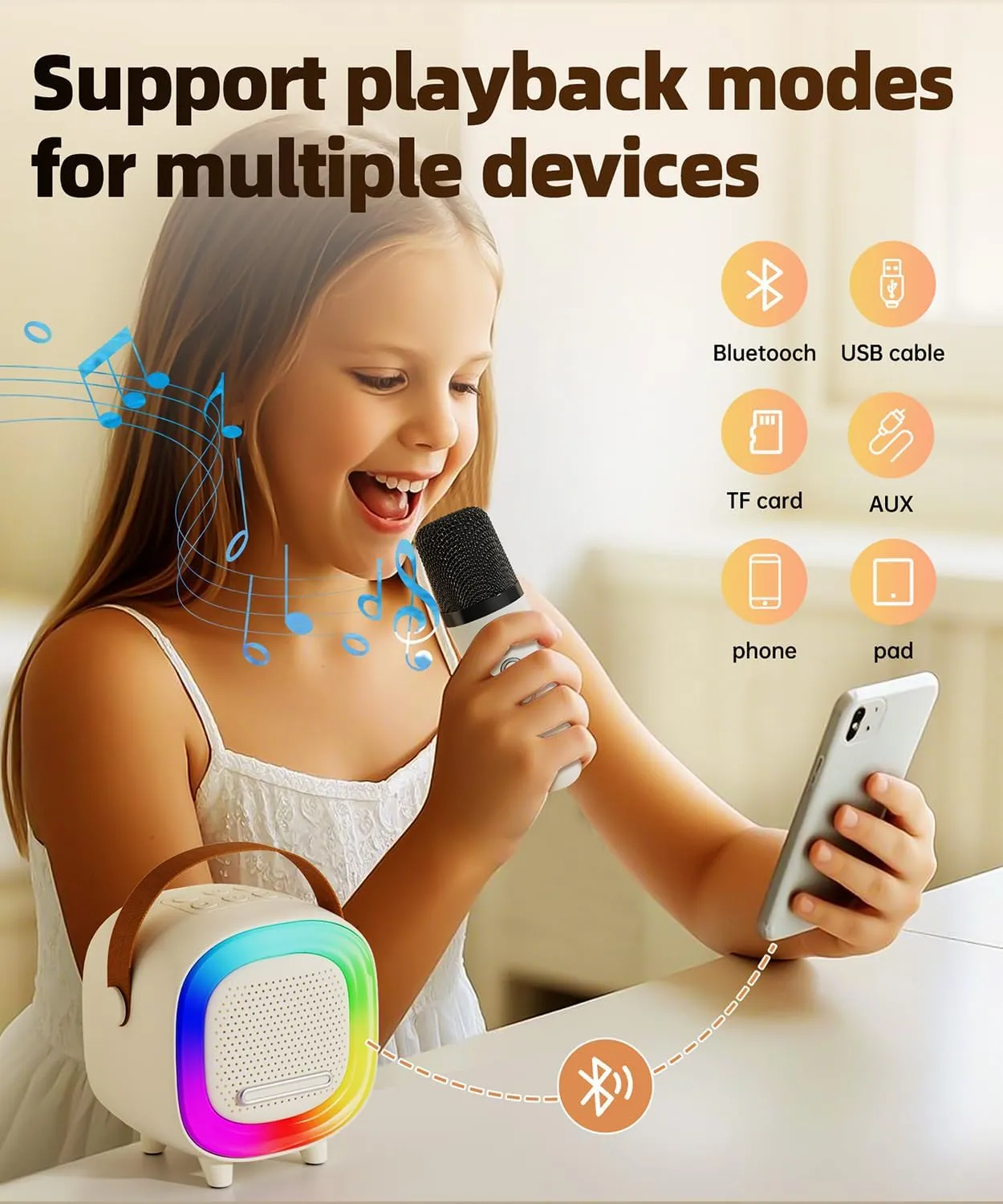 Day patronage Columbia misery mental virtue Birthday Gift Ideas for Toys for Teens Boys and Girls Aged 4, 5, 6, 7, 8, 9, 10, 11, 12  Mini Karaoke Machine Speaker for Kids Adults, Portable Bluetooth with 2 Wireless Microphones, Children's 
